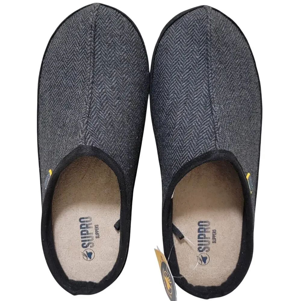 Deer Stags Men Wherever Slip On Mule Slippers Size US 9W Black Tweed